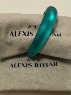 Alexis Bittar Lucite Wide Tapered Bangle Bracelet 🩵🟢Teal-Green🟢🩵